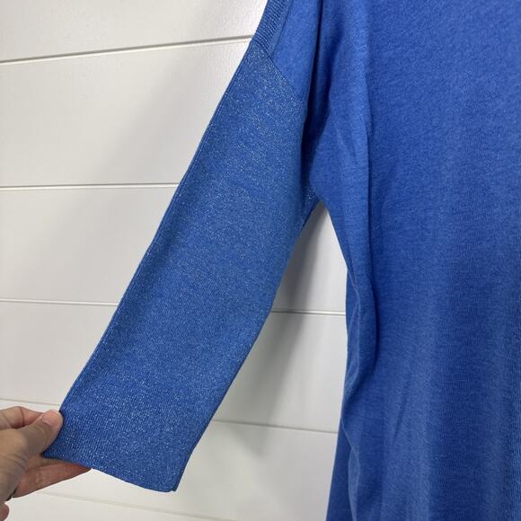 Lilly Pulitzer Boatneck Cobo Sweater Heathered Coastal Blue sz L - Picture 4 of 8